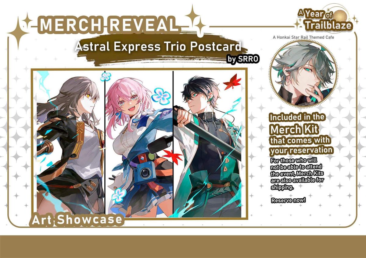 hsrannivcse's tweet photo. ✨ Merch spotlight! ✨
Discover the beautifully illustrated Astral Express Trio postcard by @srro_yo, included in our merch kit! Perfect for any Honkai Star Rail fan, this exclusive postcard captures your favorite trio in vibrant detail.
#AYearofTrailblaze #HSRFanEvent https://t.co/R6fIeFQi0E