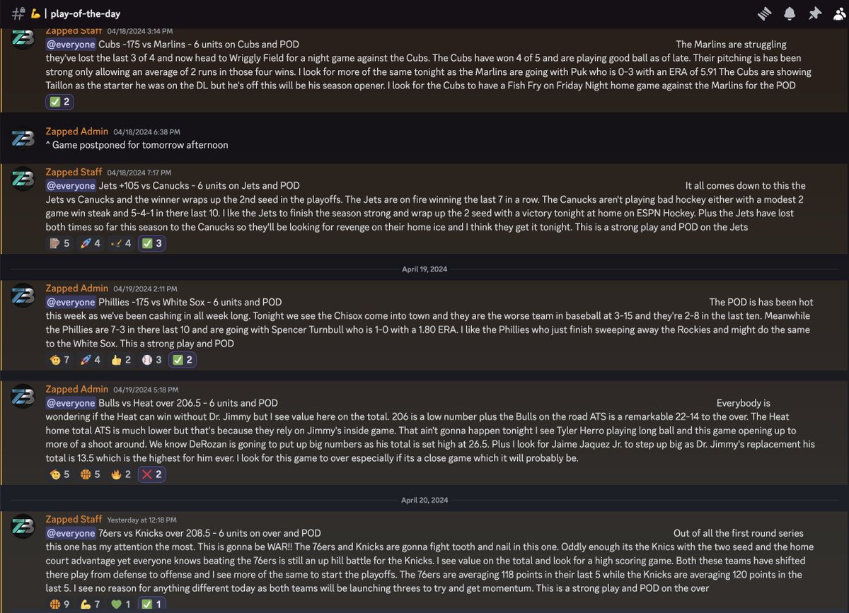 ZappedBets's tweet photo. 8-1,  +42u PLAY OF THE DAY THIS WEEK 

5-0, +26 unit MLB ZAPPED FRIDAY ⚾️
4-1, +12 unit MLB ZAPPED SATURDAY ⚾️

Join Zapped FOR FIRST MONTH $19.99 

https://t.co/QZT3twbBLc