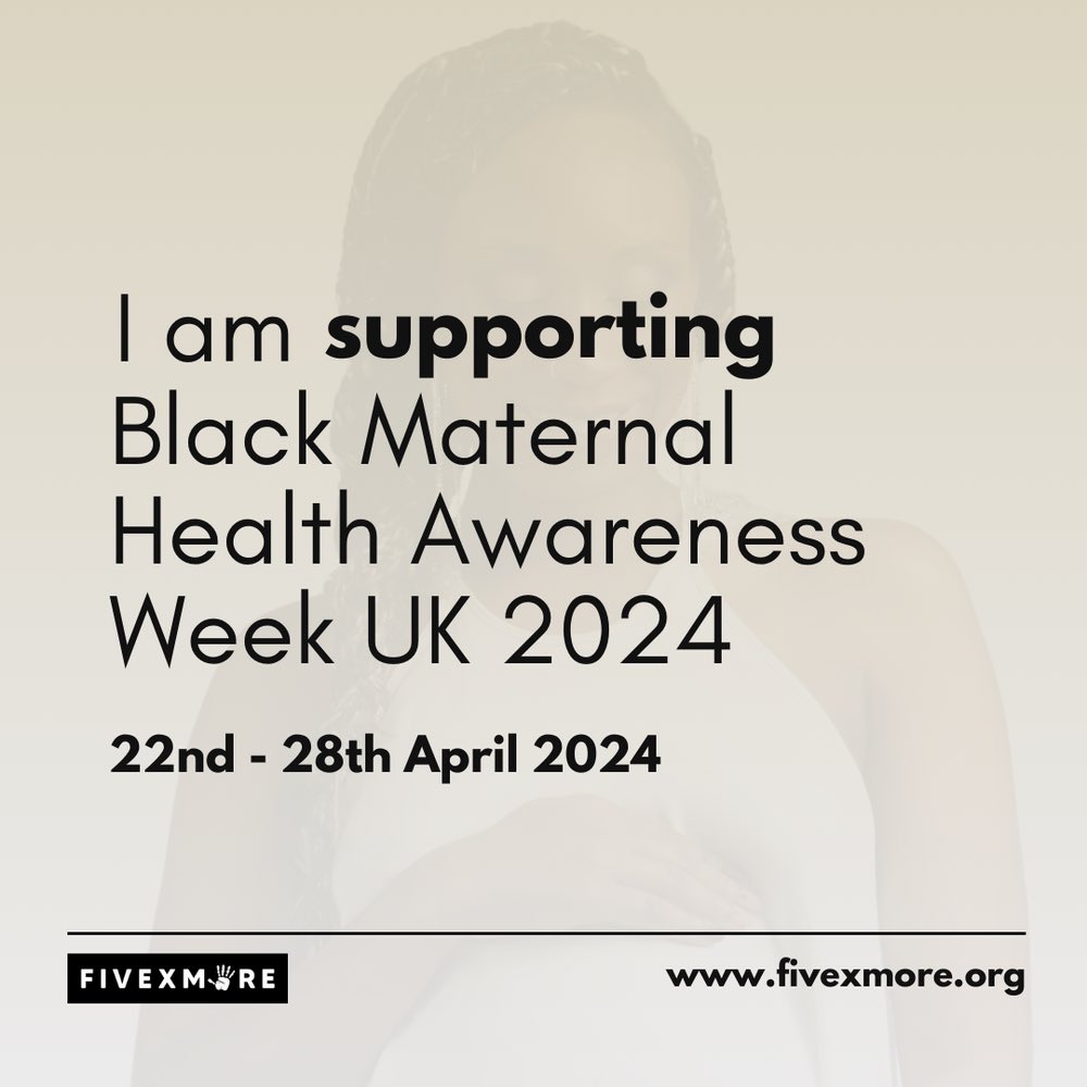 Next week is the UK’s 5th annual Black maternal health awareness week hosted by @fivexmore This year’s theme: Advancing Black Maternal Health Each day will have a different theme and we would love for you to get involved by reposting, resharing and spreading the word #BMHAW24