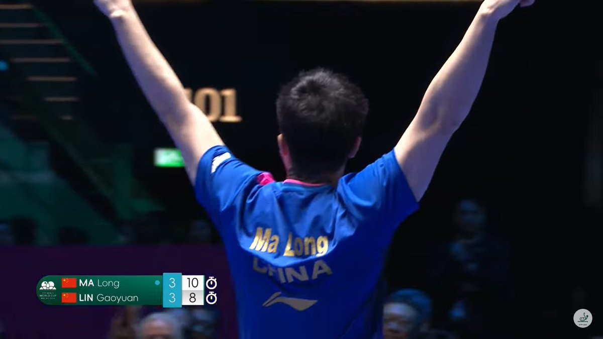 Ma Long wins World Cup 2024🔥

Ma Long 🇨🇳makes a superb Comeback to defeat his Comapriot 🇨🇳Lin Gaoyuan by 4-3. 

9-11,9-11,5-11,11-8,11-6,11-4,11-8 

This is 3rd World Cup🥇for Ma Long✨

#ITTFWorldCupMacao #TableTennis