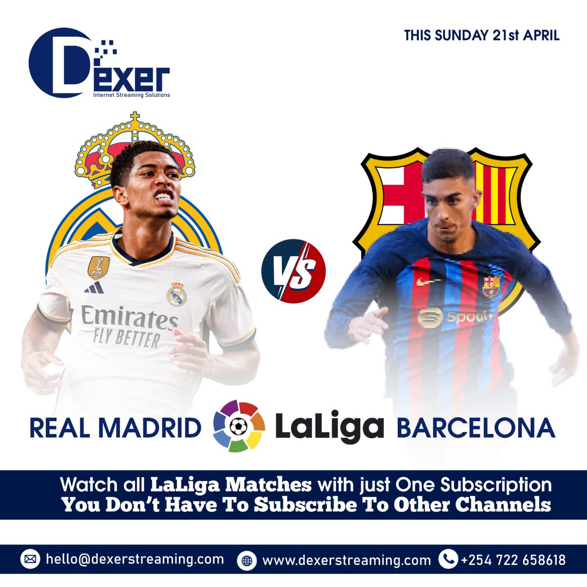 dexersolutions's tweet image. Watch all Laliga matches under 1 subscription. 
Real Madrid VS Barcelona

✅Free Trial 
✅No buffering
✅Android/PC/SmartTv
✅16,500+ TV Channels
✅80,000+ Movies &amp;amp; series

Contact us: 
🔗wa.me/+254722658618

#dexersolutions #laliga #realmadrid #Barcelona