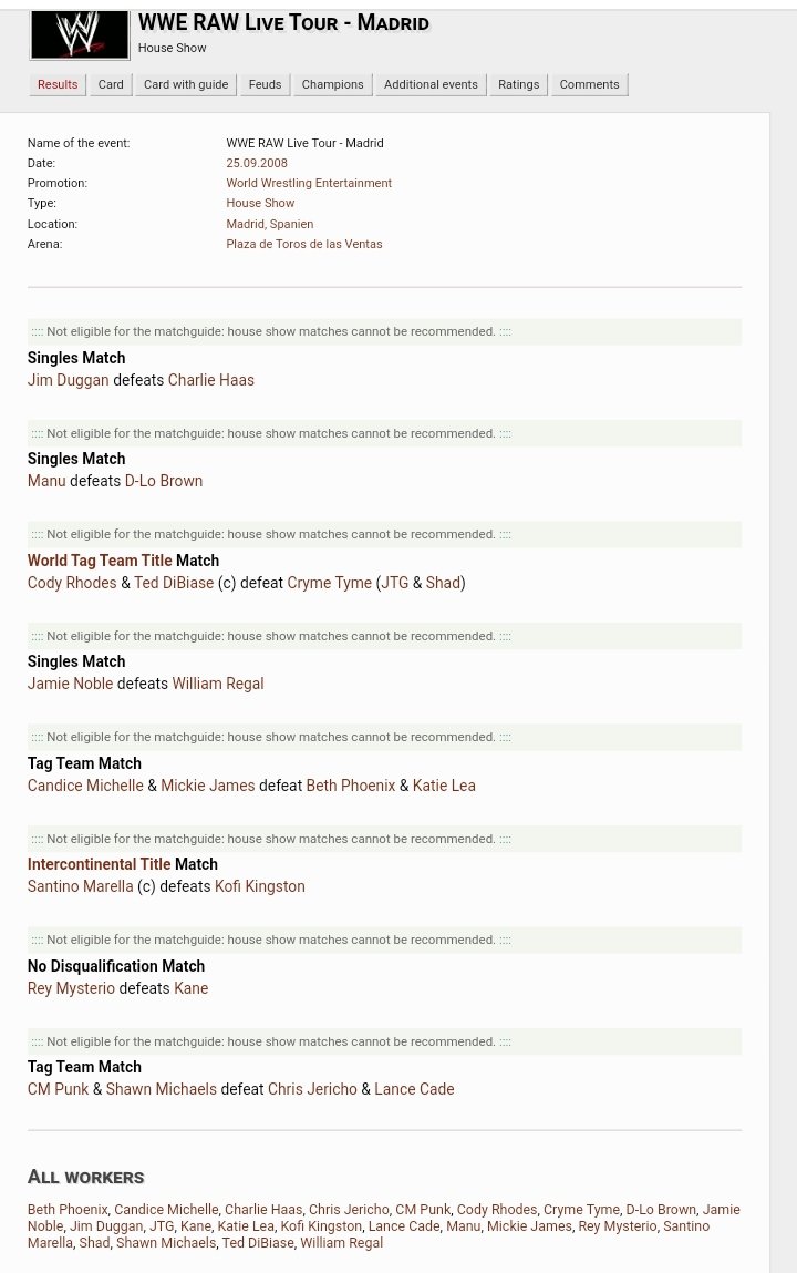 See this <a href="/CodyRhodes/">Cody Rhodes</a> 16 years ago, Madrid, Spain
You and Ted Dibiase defeat Cryme Time on the bullring of Las Ventas...
1 year after your debut on <a href="/WWE/">WWE</a> now 16 years after you are the champion of <a href="/WWE/">WWE</a> 
Come back soon...