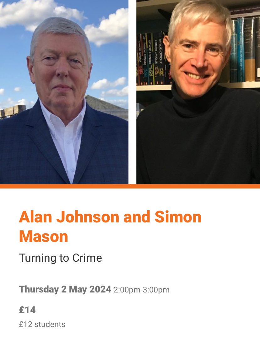 The final author highlight for this week is for Alan Johnson and @SimonMasonbooks!! Alan and Simon will be talking about the latest instalments in their crime series at the @StratLitFest on Thursday May 2nd!! Pick up your copies from our festival display today 📚