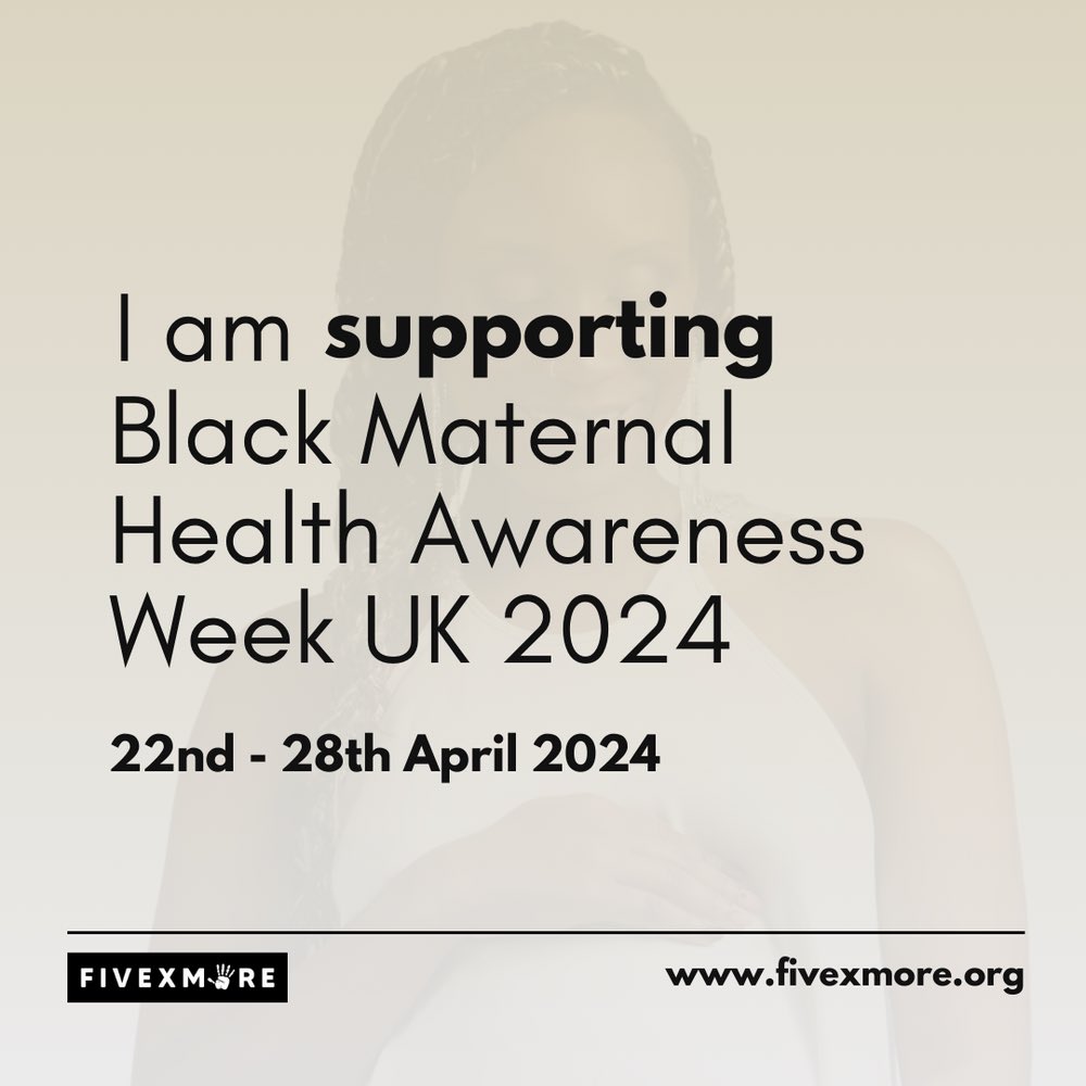 Black women are STILL 4 times likely to die in pregnancy, childbirth and 6 weeks after in the UK (MBRRACE 2023). We have come together with a host of Black led organisations, for a weeklong campaign to raise awareness about the disparities in maternal outcomes. #BMHAW24