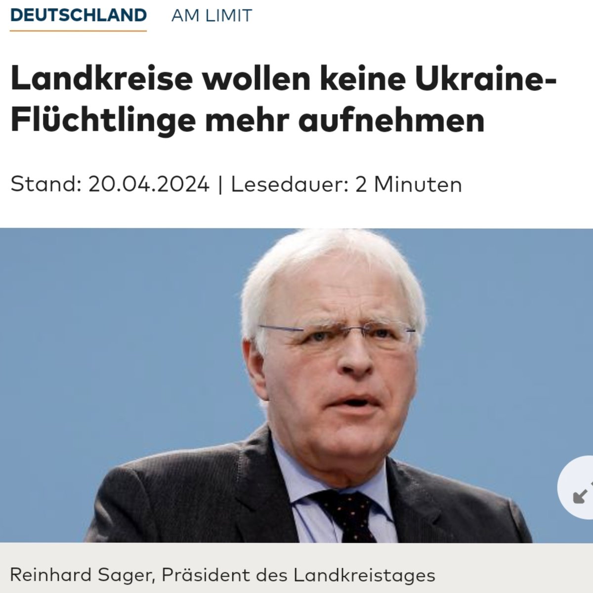 welt.de/politik/deutsc… „Etliche Landkreise und Gemeinden sind mit der regulären u irregulären Migration überfordert. Die Integration all der Menschen ist nicht mehr möglich. Die Probleme werden immer größer“, sagte der Präsident des Deutschen Landkreistages #Migrationspolitik