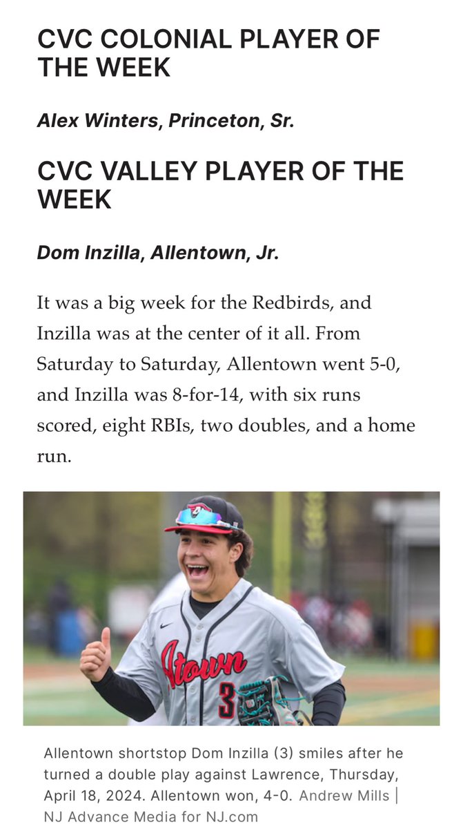 Allentown High School Baseball NJ tweet media