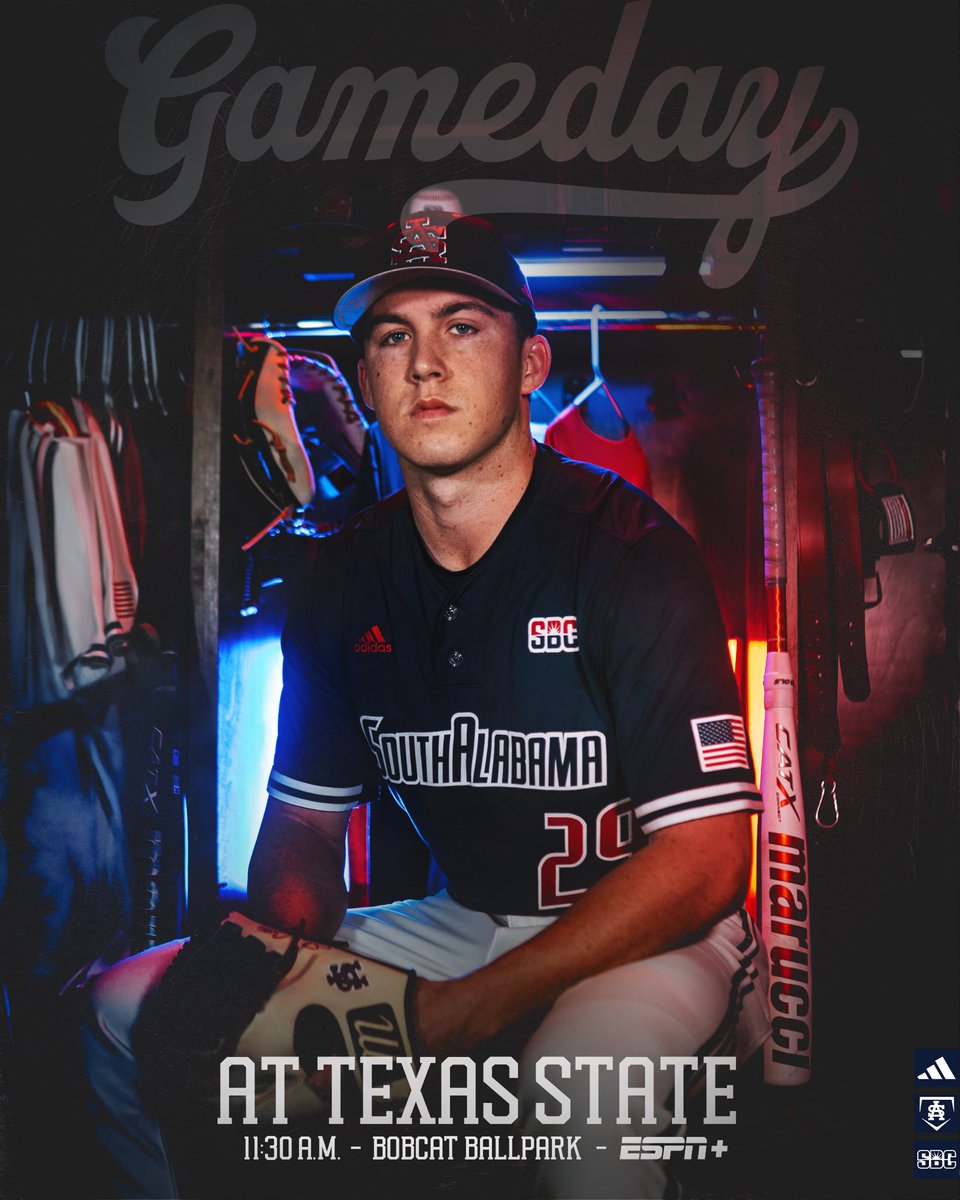 SouthAlabamaBSB's tweet photo. One more in central Texas

🆚Texas State
📍San Marcos, Tex.
⏰11:30 am
📺: https://t.co/kEfALqXCyV
📻: https://t.co/ToZqr1FX2S
📊: https://t.co/rMgEIZLxps https://t.co/sqropeBbId