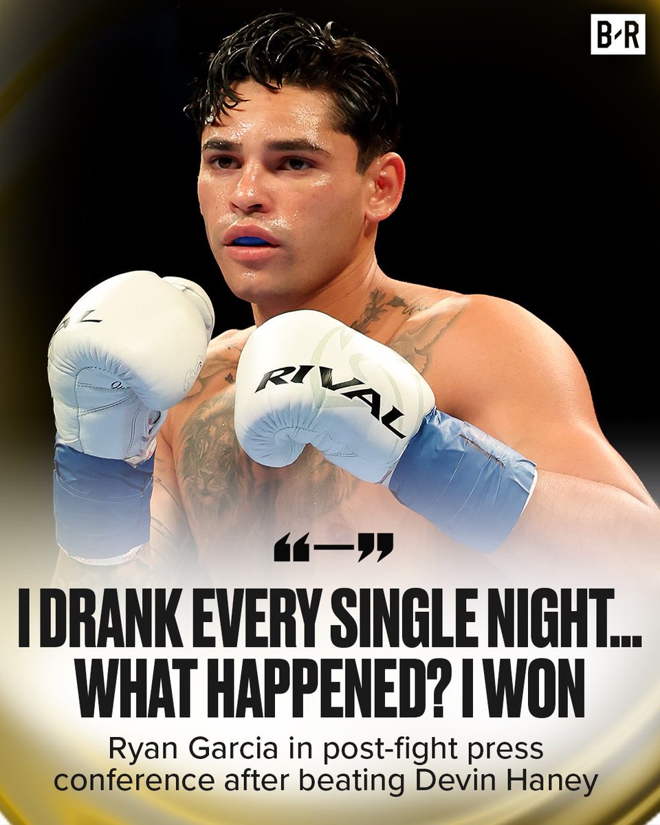 Ryan Garcia says he “drank every single night” in the lead up to his fight with Devin Haney but he is “not necessarily” proud of it