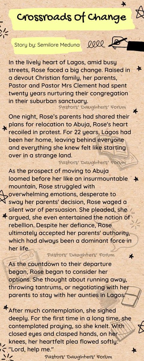 PDF_OFFICIA's tweet photo. What would you do if you were faced with a similar crossroad in your life? How do you confront change and embrace the unknown?

Make sure to share your opinion with us in the comment section. 
#pastordaughters #pdf #girlchild #pastorkids https://t.co/wZ8iXKoJZz