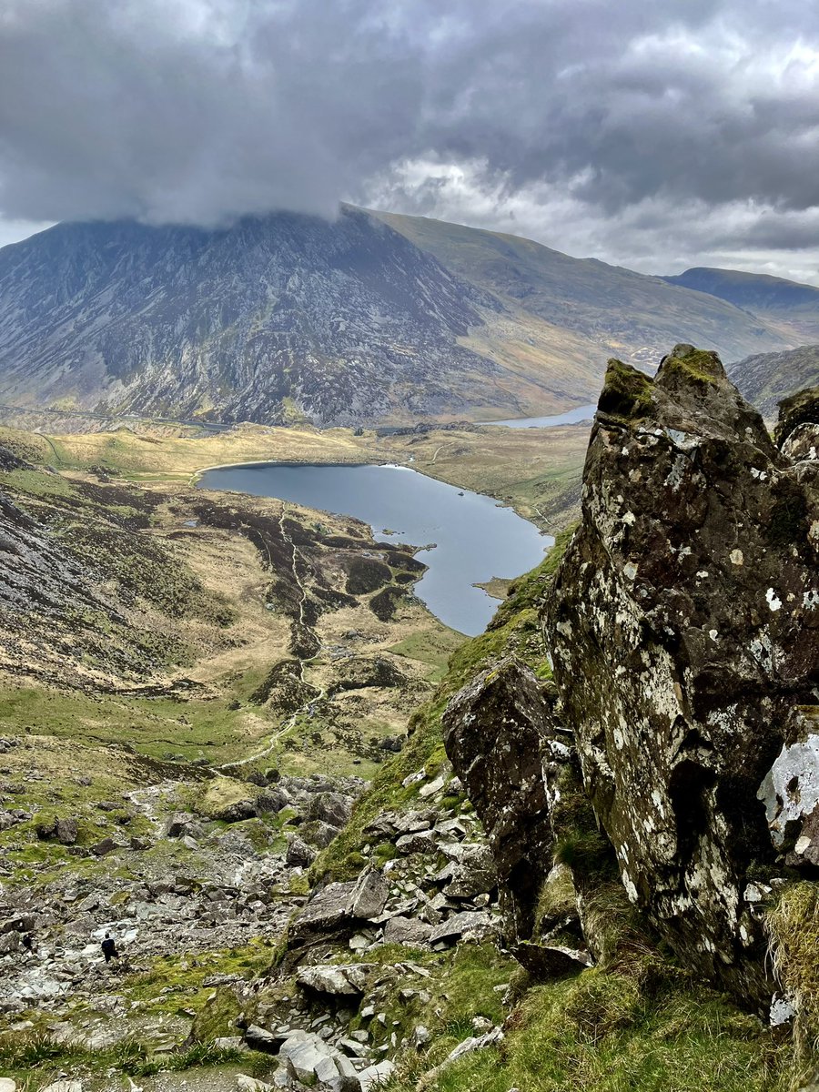 Looking down into beautiful Cwm Idwal today. Charles Darwin first came here in 1831 and seeing fossilised sea creatures in the rocks realised that this extraordinary landscape had been shaped by shifting glaciers. #Eryri #Snowdonia