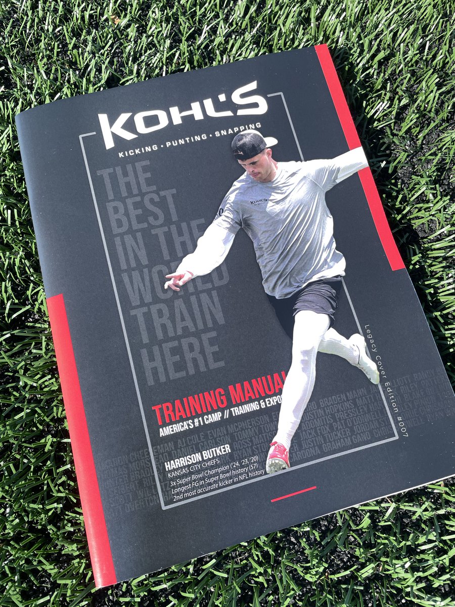 Hot off the press with a new Legacy Cover Edition of our #KohlsTraining camp manual for the year. One of the best to do it, 3x Super Bowl Champ @buttkicker7.