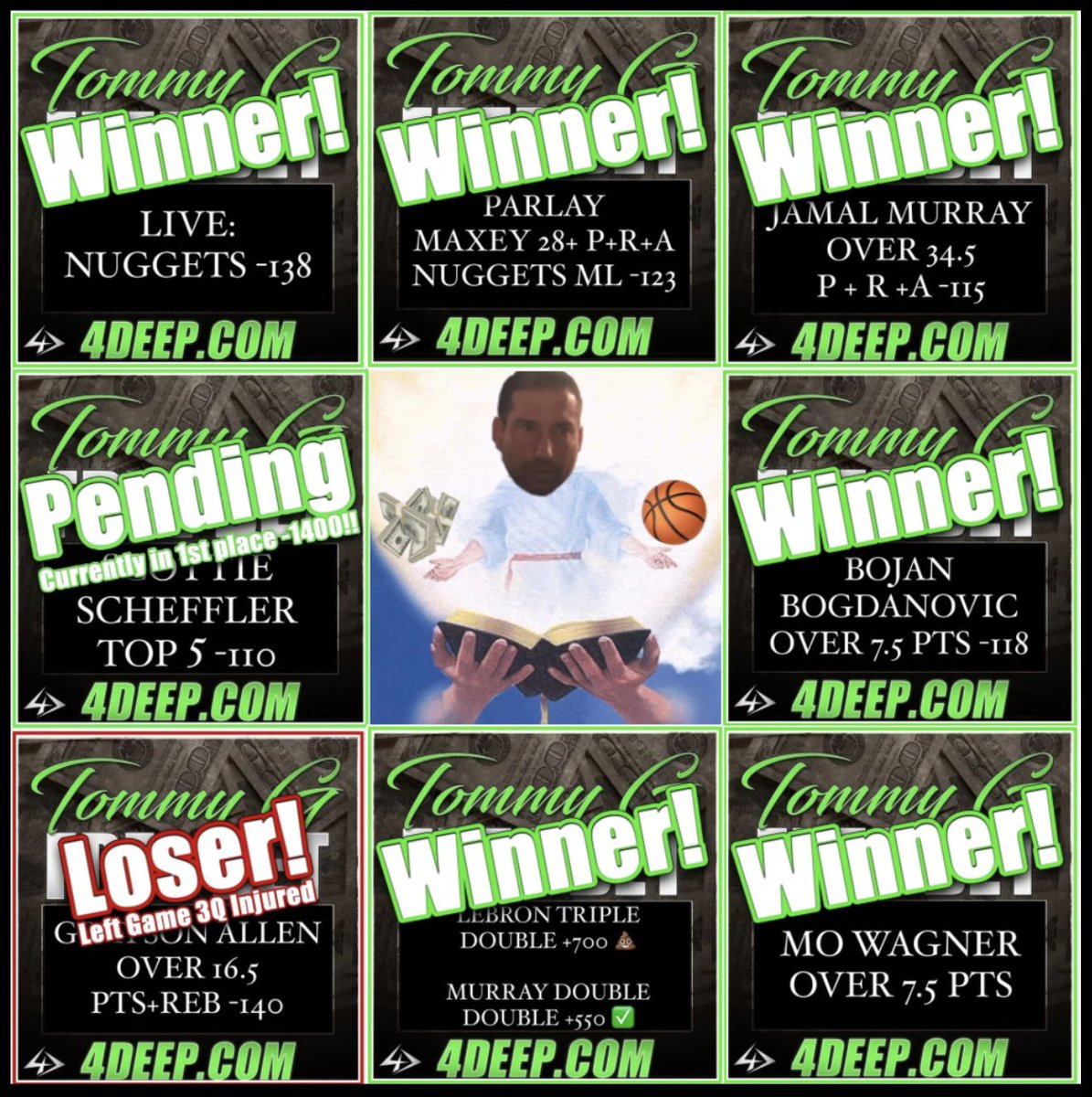 🏀 SATURDAY TWITTER #FREEBET RESULTS

ANYONE WANT MONEY?

Not many thank you’s yesterday, but I’ll let it slide.

DAY 1 NBA PLAYOFFS ✅

🚨 69 retweets to fuck today!🚨

After 1 o’clock lock wins, we’ll see how responses are if we do more😉

Turn 🛎️ on

Will post plays below 👇