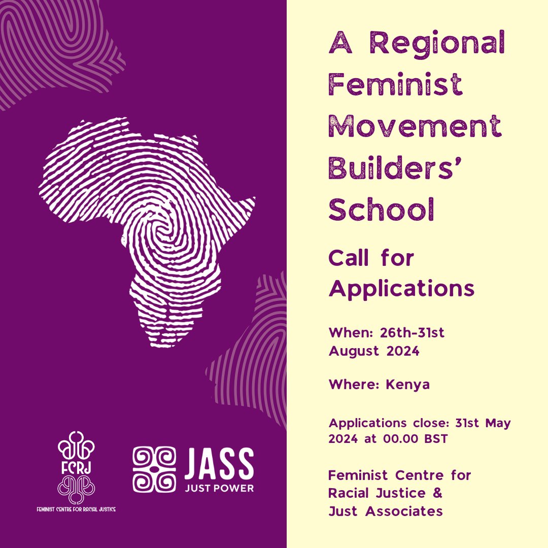 📣 CALL FOR APPLICATIONS 📣 Attention activists & organizers from Eastern and Southern Africa! 🌍 JASS + @FeministCRJ are back with the second #feminist movement builders’ 🛠️ school. Apply by/ before ⏰ May 31, 2024 – all the details + 📝form are here justassociates.org/wp-content/upl…