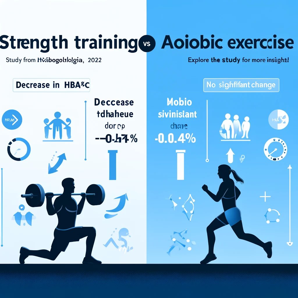Research in Diabetologia finds strength training outperforms aerobic exercise in improving glycaemic control for individuals with normal-weight type 2 diabetes. The study reports a notable decrease in HbA1c levels by -0.44 percentage points (p=0.002) within the strength training