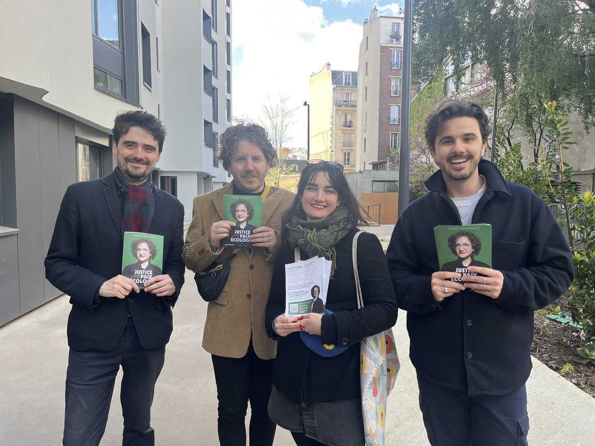 🚪 En porte à porte à #Paris20 pour la liste <a href="/ecologiejustice/">Écologie et justice 2024</a> menée par <a href="/marietouss1/">Marie Toussaint 🌍🌏</a> pour les élections 🇪🇺.

📺 Retrouvez notre candidate ce soir au JT de 20h de TF1 !

#Europeenne2024 🗳️