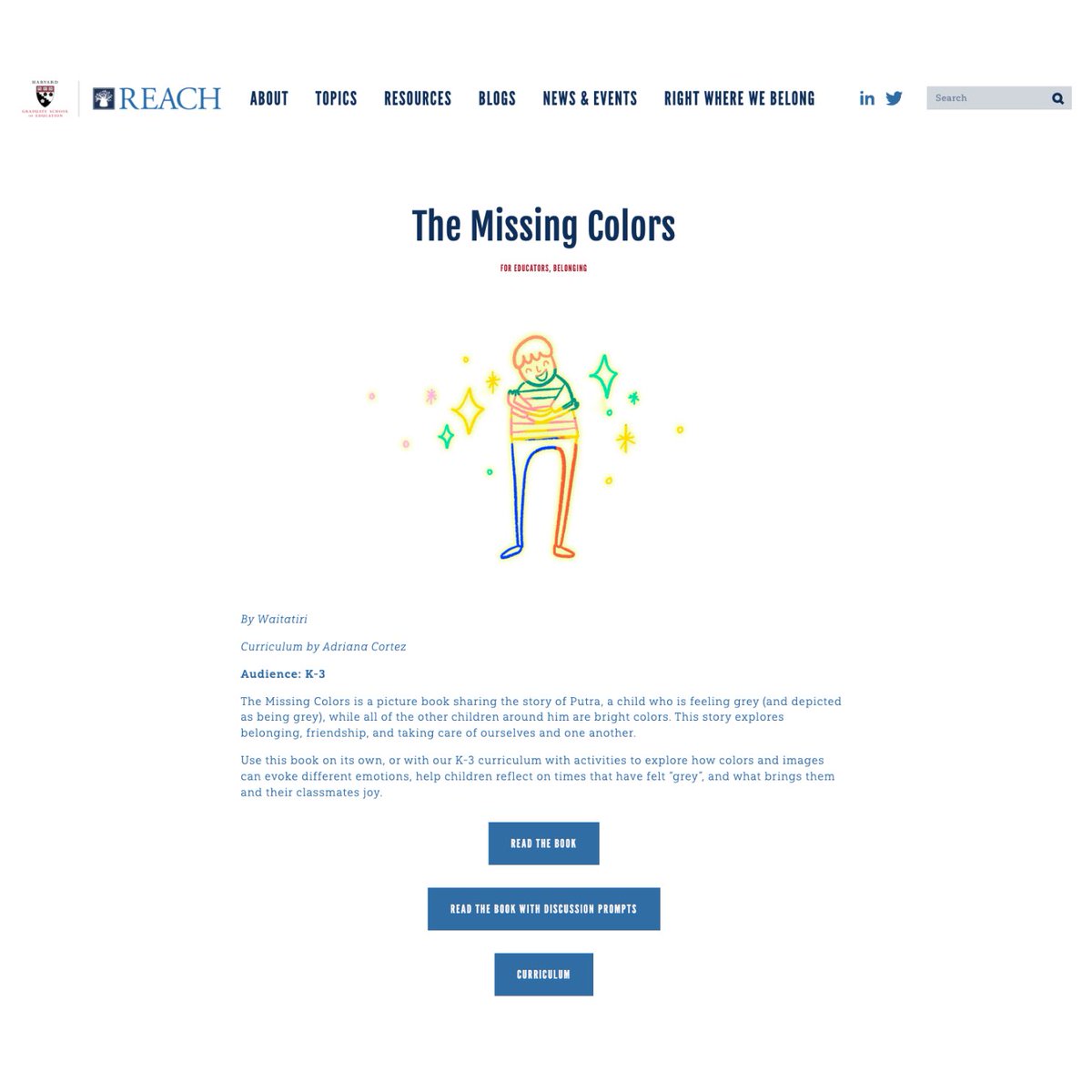 my first children’s book, “The Missing Colors”, is officially listed as a resource for educators on Harvard’s REACH website🥺 we have a whole curriculum based on this book for K-3 educators!!!  Alhamdulillah 🥺😭
