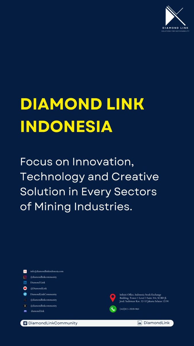 DL_Community's tweet photo. We are thrilled to introduce,
Diamond Link Indonesia.

Let’s delve deeper into who we are✨

#diamondlinkindonesia #diamondlinkcommunity #miningindonesia #sustainability https://t.co/1Rjp72gAgk