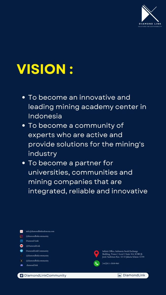 DL_Community's tweet photo. We are thrilled to introduce,
Diamond Link Indonesia.

Let’s delve deeper into who we are✨

#diamondlinkindonesia #diamondlinkcommunity #miningindonesia #sustainability https://t.co/1Rjp72gAgk