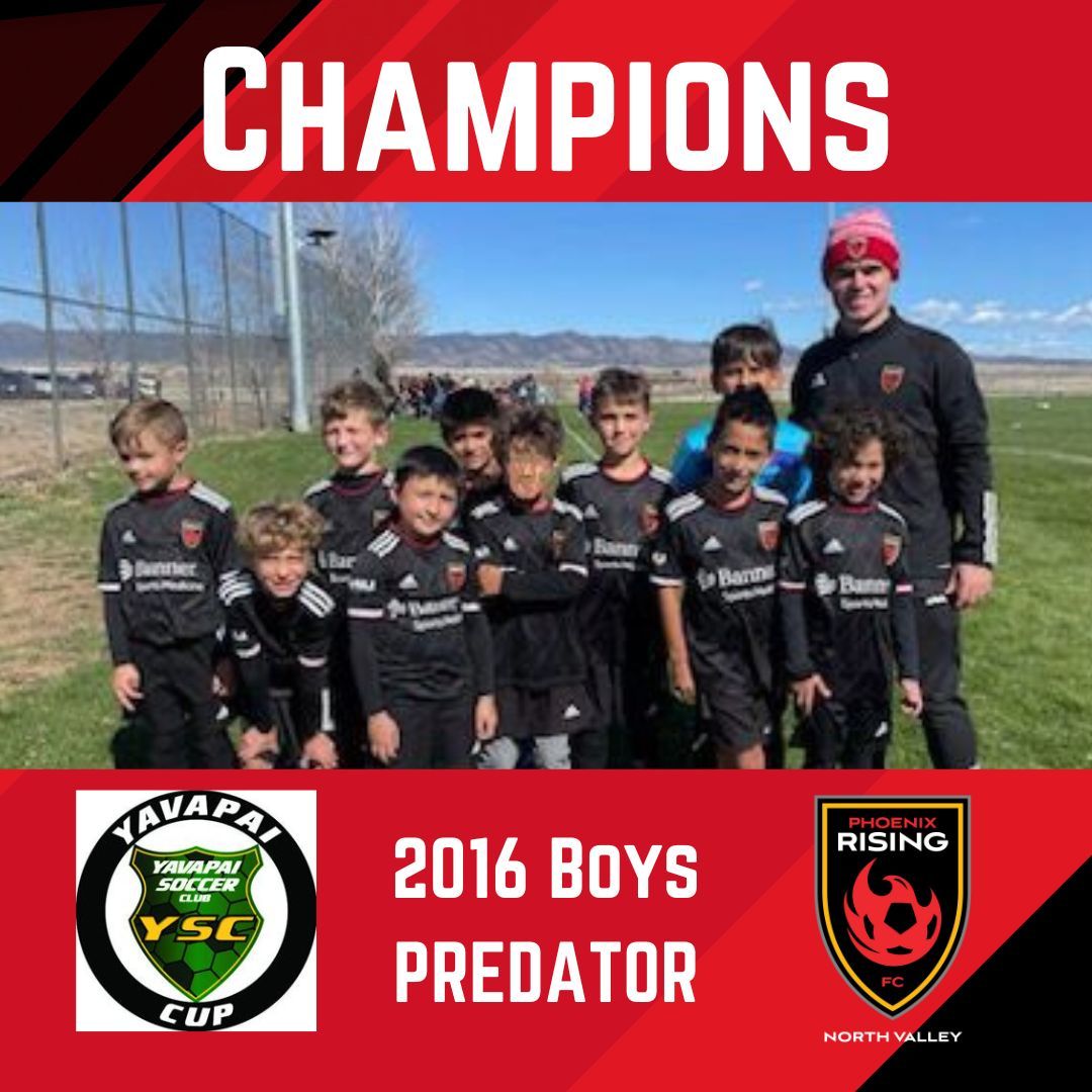 An outstanding performance by the 2016 boys in the U9 age bracket, clinching first place at Yavapai Cup.🏆⚽ #prfcnv #YouthSoccer #Champions #Teamwork #Victory #SoccerLife