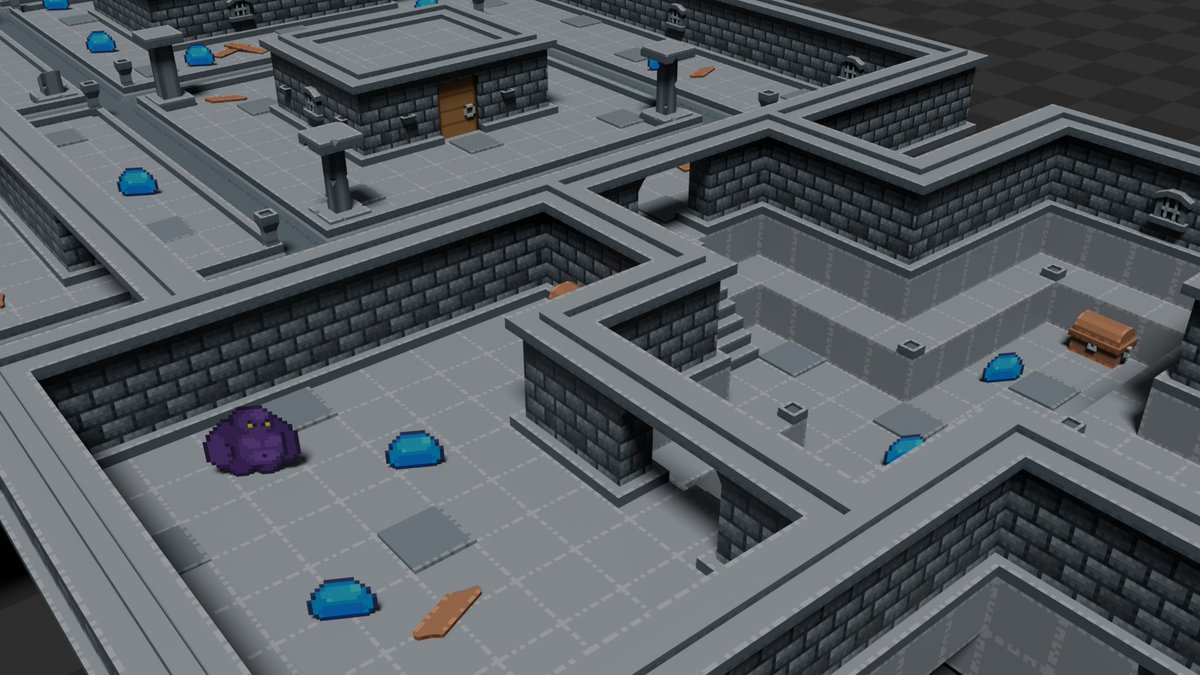 ElvGames's tweet photo. dungeon + #pixelart + #blender ☺️ https://t.co/vMD8YXoFJn