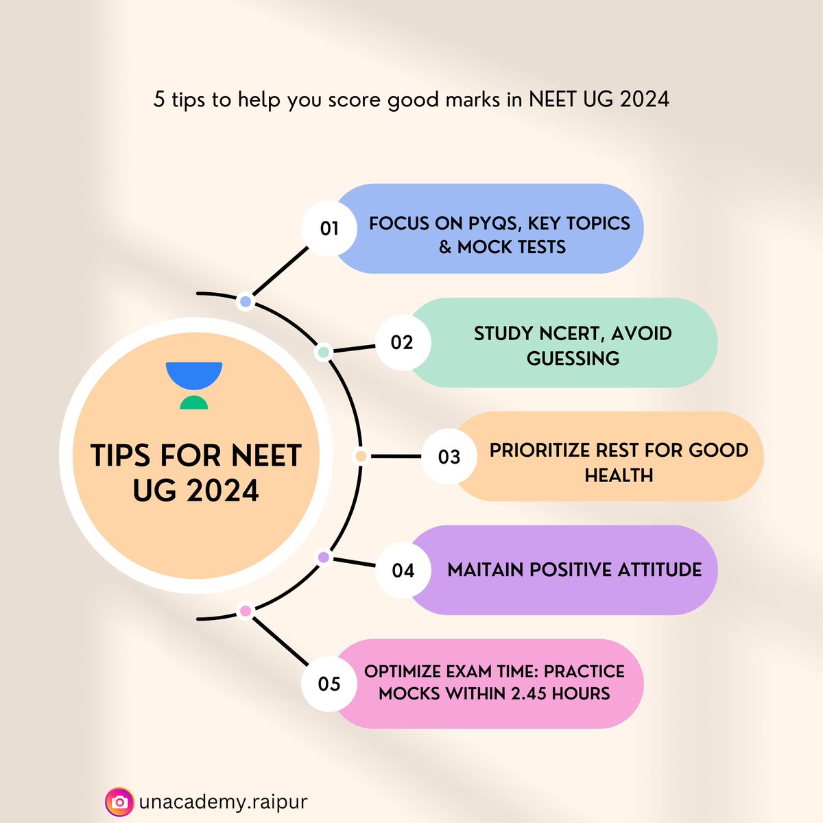 Tips for Last minute preparation for NEET UG 2025

All the Best guys!!

Let’s crack it!!

#unacademy #letscrackit #neet #neet2025 #neetug #neetug2025 #neetpreparation #neetaspirants #nta