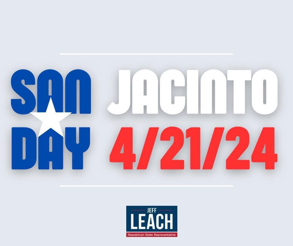 Today, Texans across the state commemorate San Jacinto Day, honoring the courage and sacrifice of those who fought for liberty and independence. May God continue to bless Texas and all of us who are fortunate to live here!