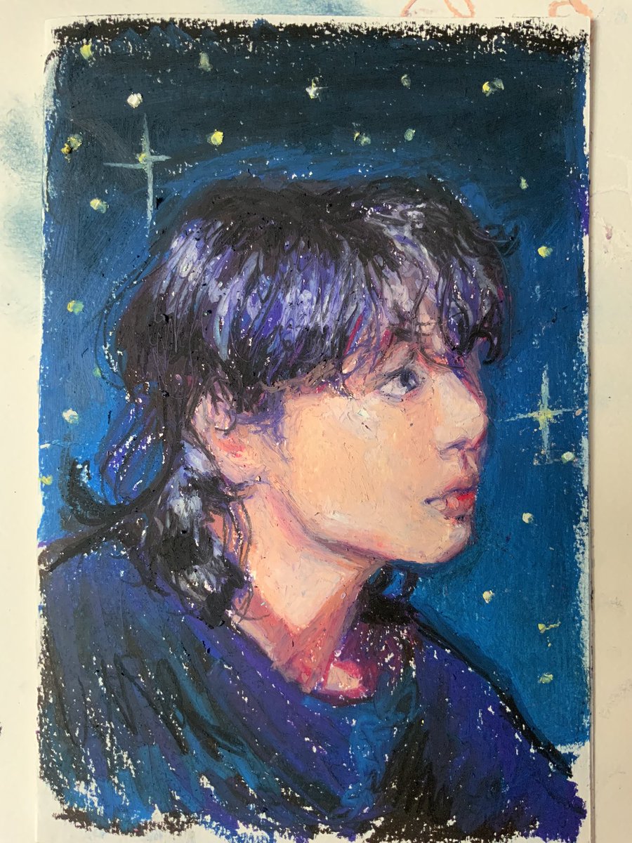 I tried oil pastels today 😭😭😭