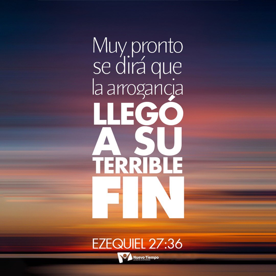 Tiro proclamaba "Yo soy de perfecta hermosura" Ez. 27:3 📖

La ciudad de Tiro siguió la misma conducta de Lucifer en el cielo, su orgullo y ambición fueron la causa de su caída. Al igual que Tiro, que llegó a su fin, muy pronto Satanás será destruido.
#rpsp