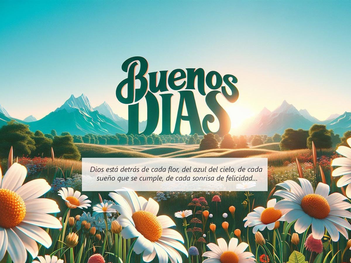 Dios está detrás de cada puerta que se abre, de cada sonrisa, de cada logro, de cada sueño hecho realidad.
Dios está detrás de cada fruto, de cada flor, del azul del cielo, de cada ser que viene al mundo, de cada felicidad.
De cada comienzo, de cada nueva oportunidad...