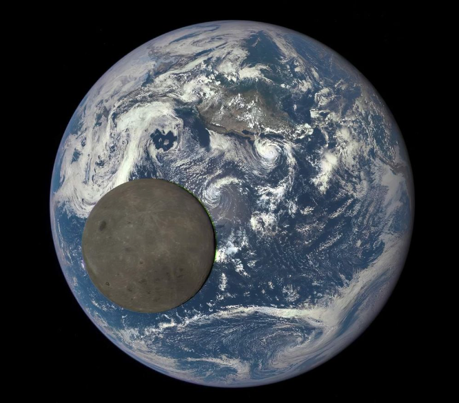 美国宇航局从一百万英里外拍摄到月球掠过地球的画面。 （是的，这是真实的图像）