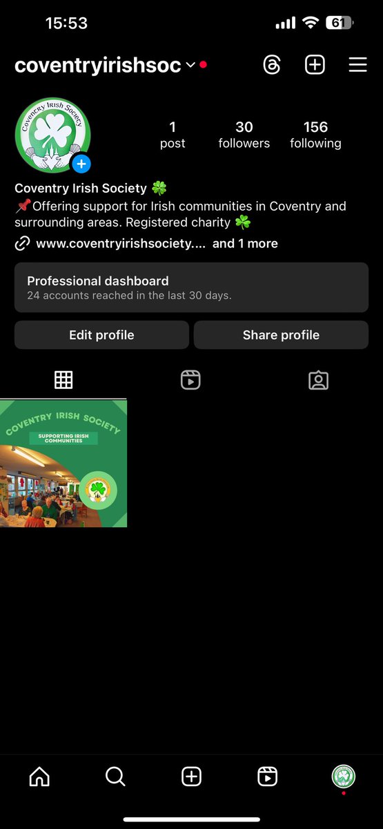 We are now on Instagram! 👇🏼 Follow @coventryirishsoc for exciting content focusing on the work we do across welfare, heritage and culture projects in Coventry and beyond ☘️