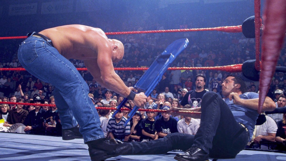 4/21/1997

'Stone Cold' Steve Austin vs. Bret Hart in a Street Fight ended in a No Contest on RAW from the Broome County Veterans Memorial Arena in Binghamton, New York.

#WWF #WWE #StoneColdSteveAustin #Austin316 #TexasRattlesnake #BretHart #TheHitman #StreetFight