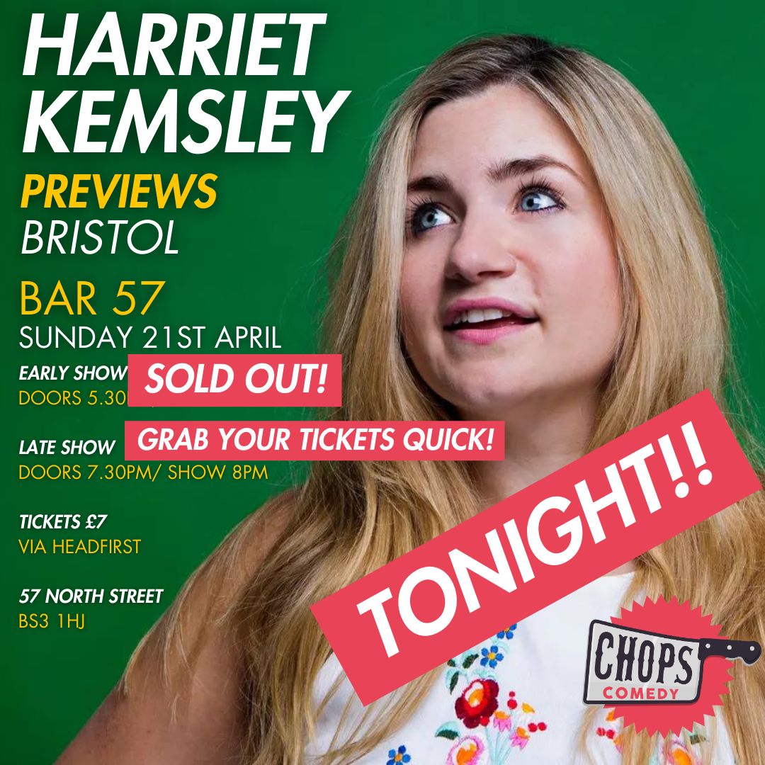 THE EARLY SHOW IS NOW SOLD OUT! Late Show- Doors 7.30pm. Show 8pm (GRAB YOUR TICKETS QUICK) Tickets: buff.ly/3W9nsyK #comedy #bristol #bedminster #standupcomedy #harrietkemsley @harrietkemsley