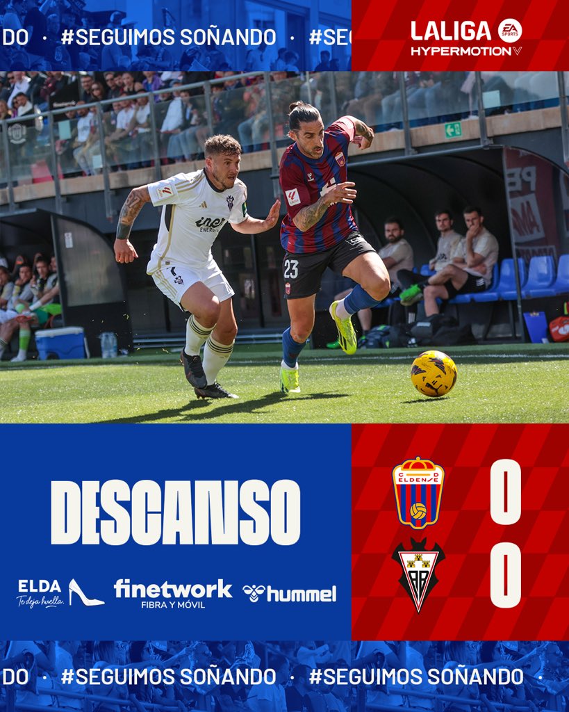 ⏸ DESCANSO • ¡Acaba la 1ª parte en el Estadio Nuevo Pepico Amat! 🏟 0️⃣ CD Eldense 0️⃣ Albacete Balompié #AupaDeportivo #SeguimosSoñando