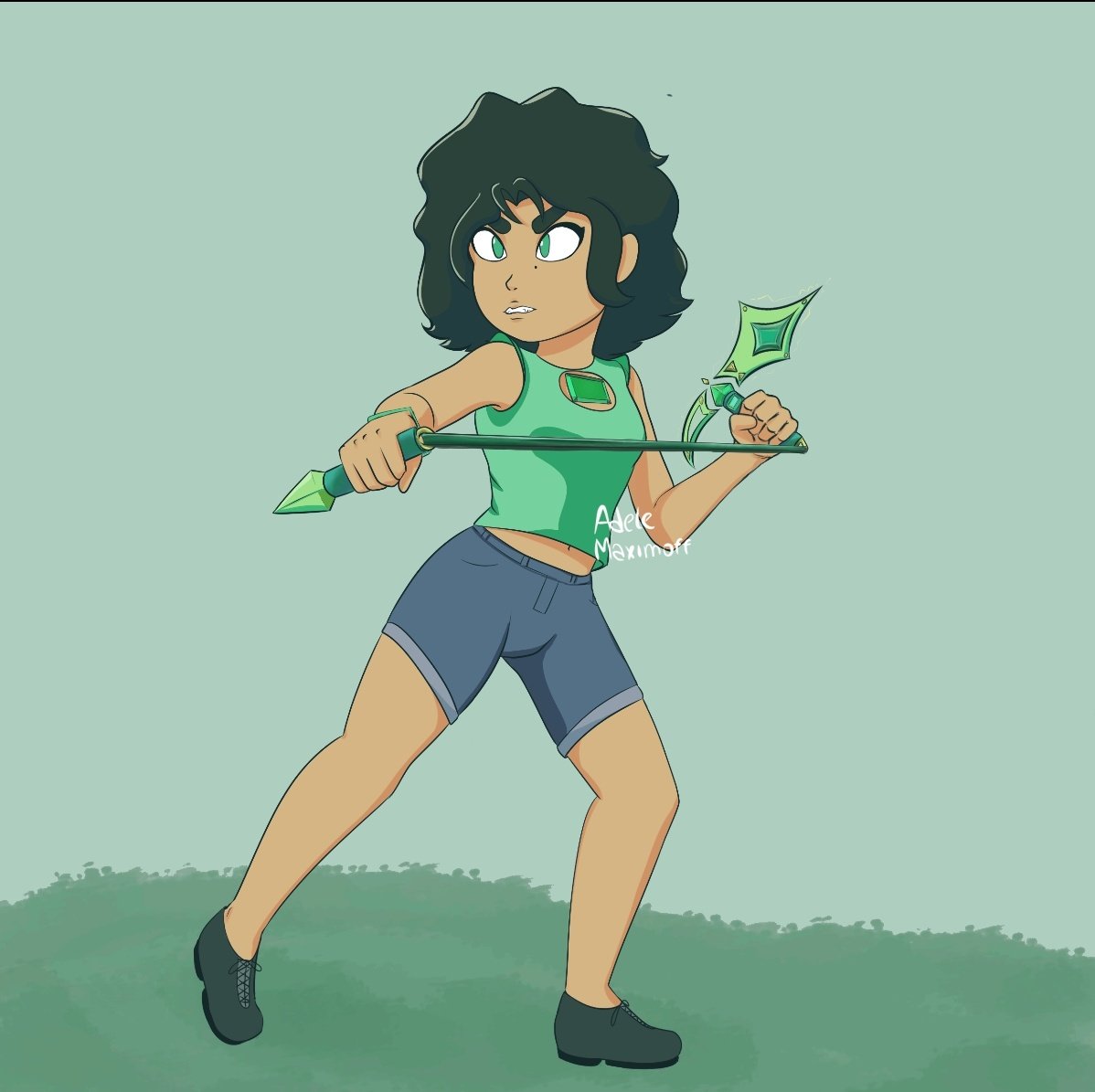 Hola 
Dibujito de Emerald

#stevenuniversefanart #stevenuniverseoc #oc #personajeoriginal #originalcharacter #stevenuniversefuture #artwork #artmoots