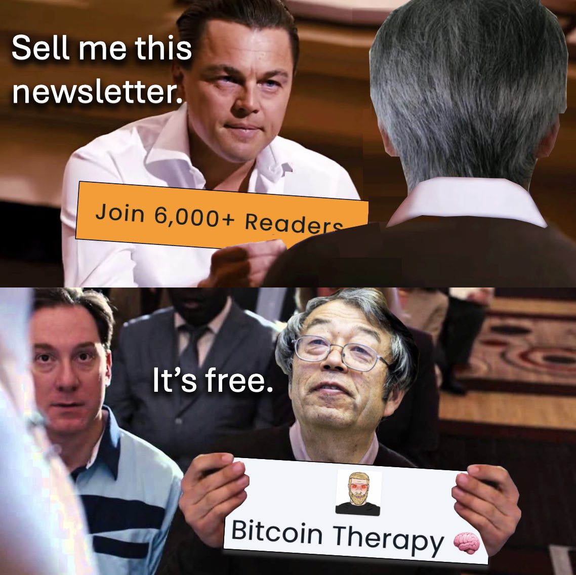 Subscribe to our #Bitcoin newsletter‼️ • 100% FREE Bitcoin alpha 🧠 • New stories every Sunday ☕️ • And you’ll laugh your ass off 😂 Sign up below👇