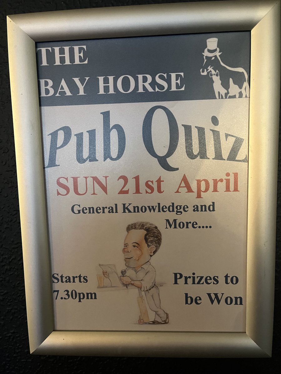 Quiz this evening at the Bay Horse, Kirk Deighton with me asking the questions and smirking at some of the answers given.

Free entry, prizes etc (actually there is no etc - that’s about it).
