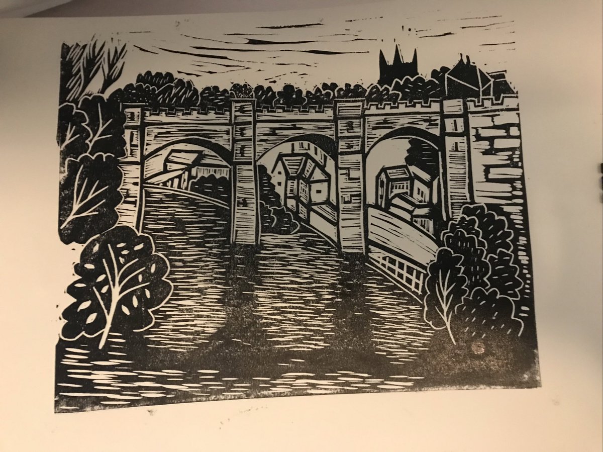A lovely afternoon of walking and cycling around @YorkOpenStudios some amazing work, well done all! One of these days I might organise myself to try and join in. Feeling inspired - here’s my most recent linoprint