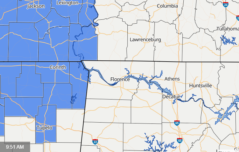 Frost Advisory issued for North Mississippi and West Tennessee for tonight. We will be watching to see if this is expanded into the Shoals area later...