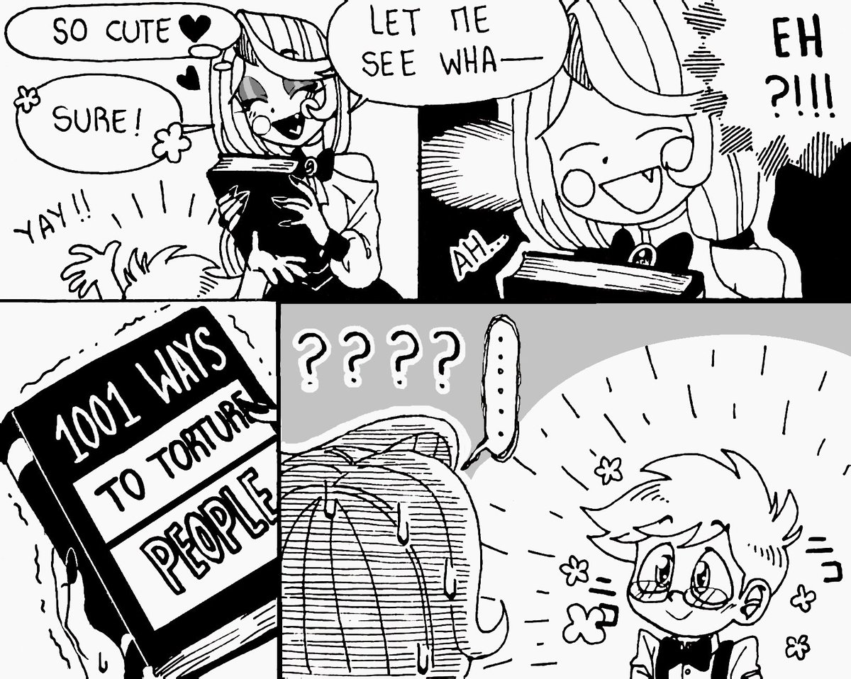 I had seen this comic a long time ago and I really liked the idea that remained in my head😍❤❤❤❤. So I made this little comic recently when I saw it again😌💗. #charlastor #hazbinhotel #radiobelle