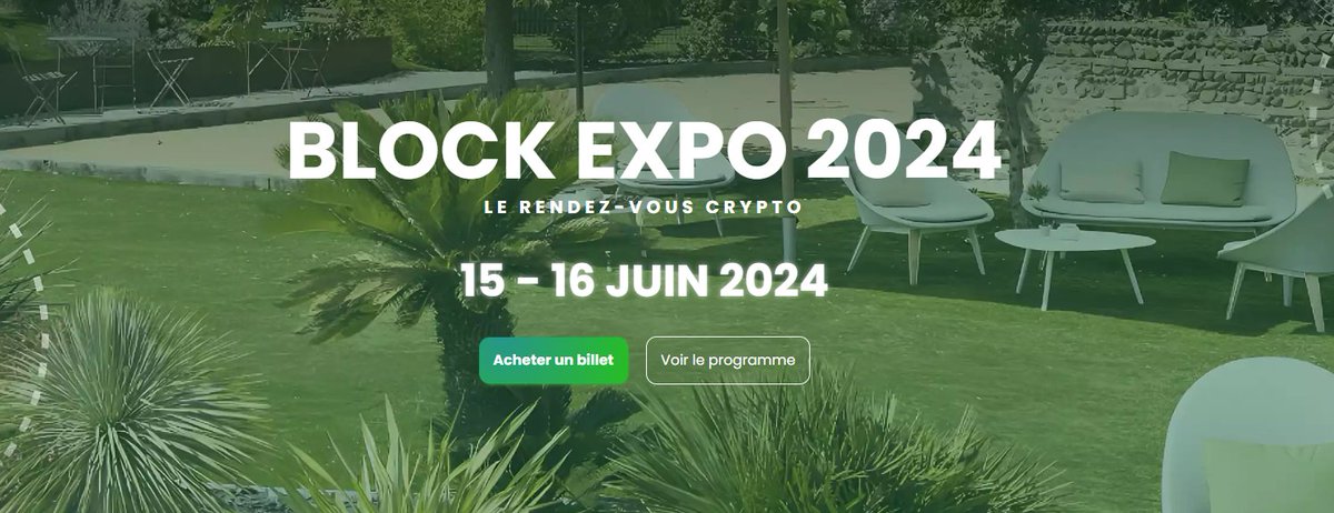 [#GIVEAWAY] Blockexpo

J'offre ma place offerte VIP (pass weekend) pour le salon Blockexpo. 🎟️

Comprend les repas du samedi midi et dimanche midi avec un espace dédié sur place.

Date : 15 et 16 juin 2024

Conditions : 
1⃣Like + RT
2⃣Suivre <a href="/Blockexpo_/">Block Expo</a> et <a href="/alexandresauv13/">Savage🐺</a> 
3⃣Tag