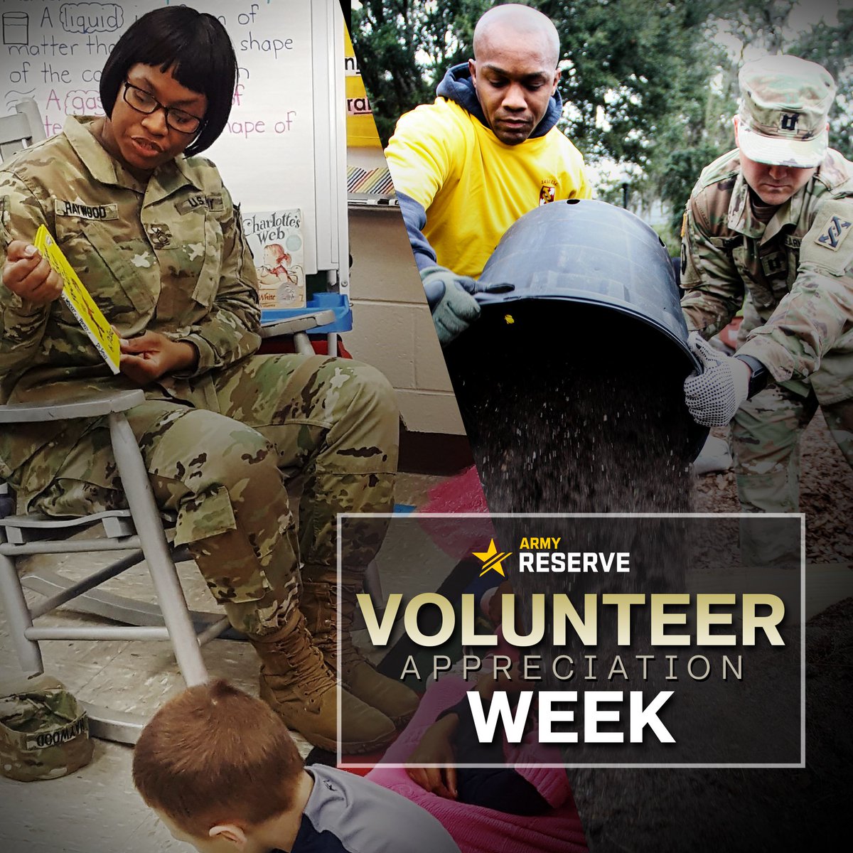 Shining a Light on Our Volunteers! The @USArmyReserve recognizes and appreciates the contributions and support of our volunteers. How do you volunteer in your community? #VOLUNTEERAPPRECIATIONWEEK