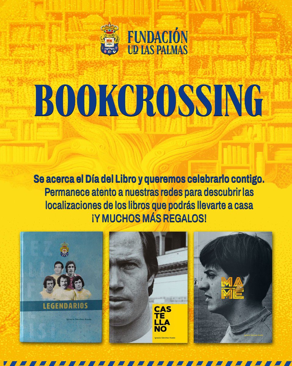 #DíaDelLibro ⏳ Activa las notificaciones y sé el primero en descubrir dónde se encuentran los libros que regalaremos. ¡Muchas más sorpresas te esperan si consigues ser uno de los primeros en llegar a las localizaciones! 😏🎁 #LaUniónHaceLasPalmas #LaUniónDePorVida 💛💙