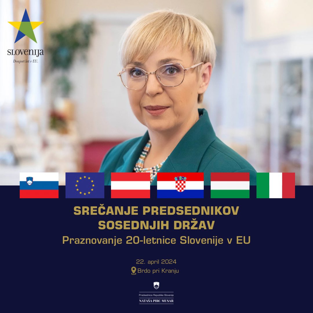 Najlepše je praznovati s prijatelji. 🇸🇮🤝🇦🇹🇭🇷🇭🇺🇮🇹 Slovenija ima s sosednjimi državami prijateljske in dobrososedske odnose, že 20 let pa nas povezuje tudi sodelovanje v naši skupni evropski družini🇪🇺. Dragi Sergio Mattarella @Quirinale, @vanderbellen, Zoran Milanović @Ured_PRH in