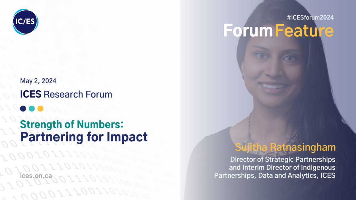 As we countdown the days until #ICESforum2024 on May 2, we're spotlighting the folks who make this event possible! Our second #ForumFeature today is Sujitha Ratnasingham. Learn more about her roles & register ices.on.ca/annual-forum/