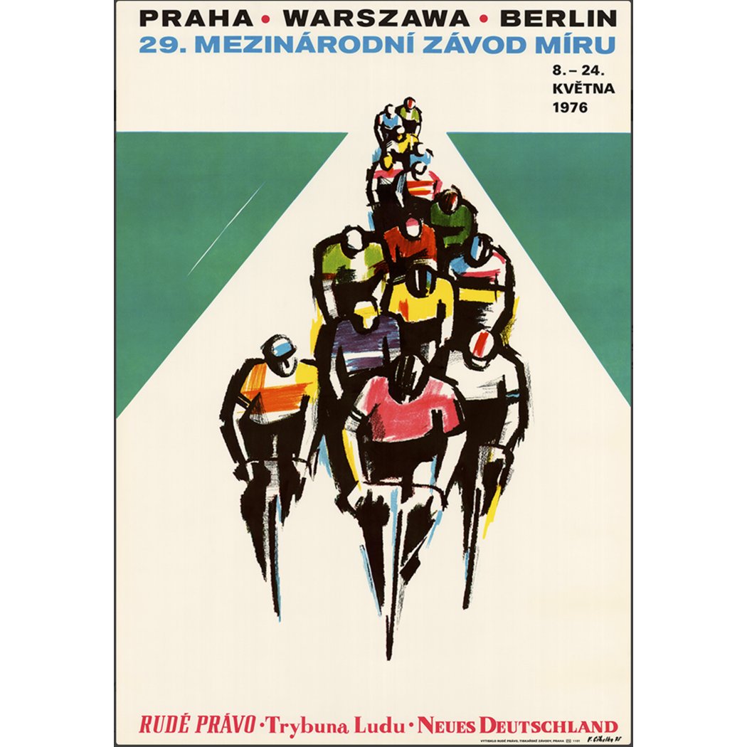 1976 Peace Race Vintage Bicycle Poster Pr