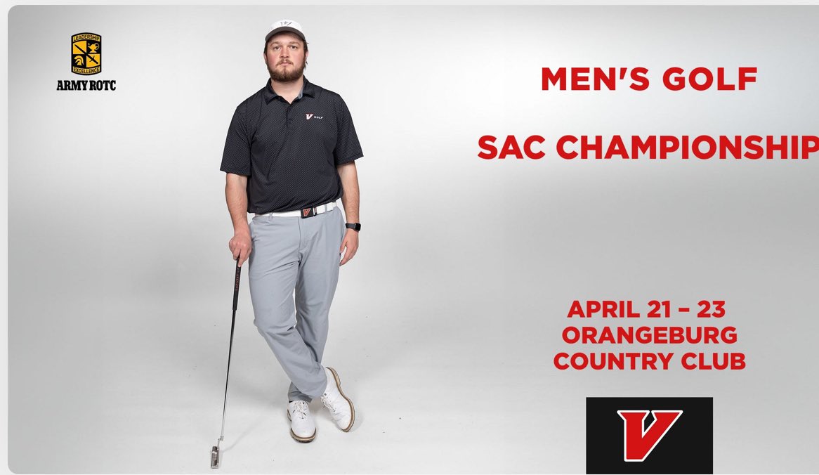 Good Luck to @UVAWiseGolf as they compete in the @SAC_Athletics tournament in Orangeburg, S.C. Brought to you by @UVAWiseArmyROTC & @ArmyROTC ⛳️ 📍Orangeburg, S.C. 🗓️ April 21st- 23rd. 📊shorturl.at/ilxE4
