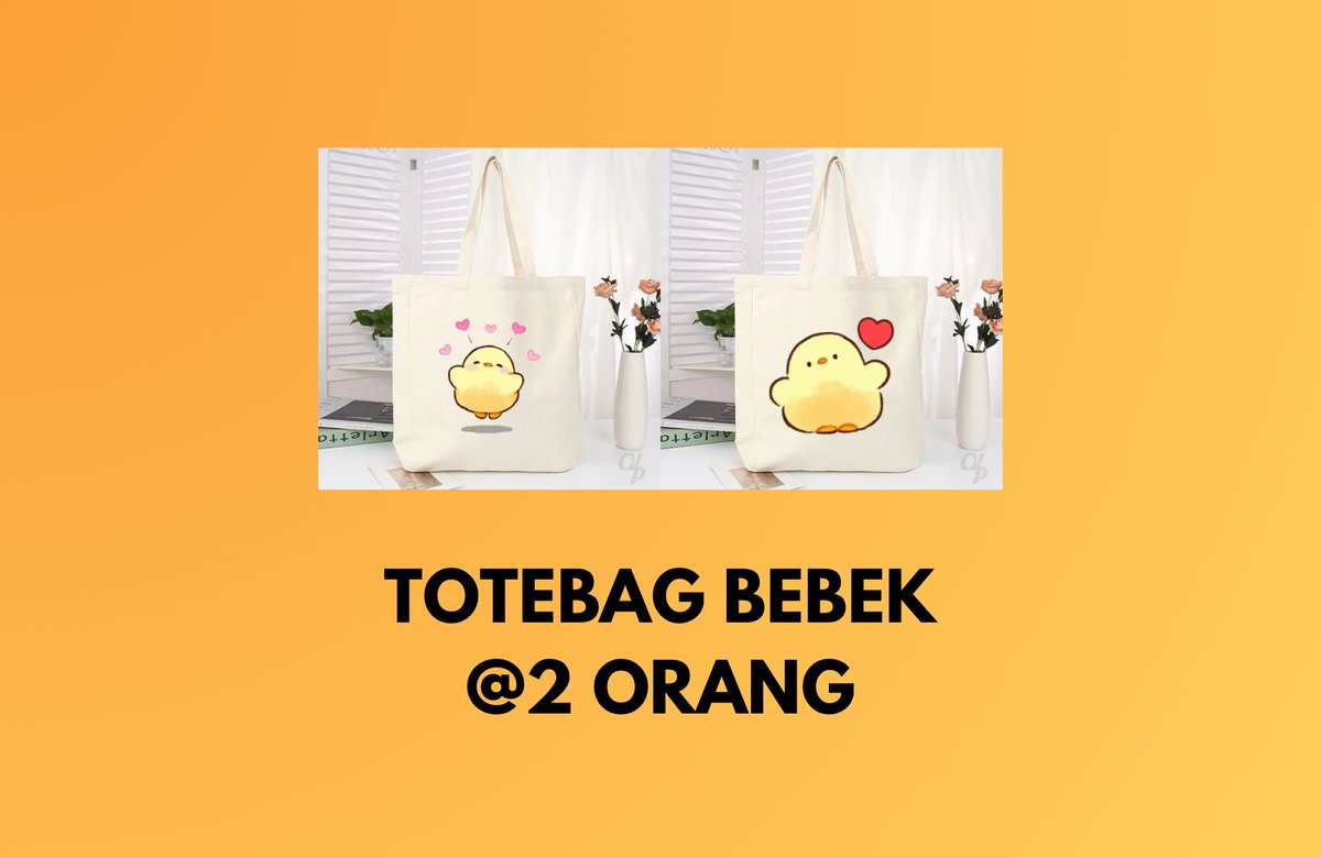 BBKagc's tweet photo. ㅤ ㅤ ㅤ

REPOST ini jika ingin mendapatkan hadiah Totebag Bebek dari @jasmineclars untuk 2 orang pemenang! 
ㅤ ㅤ ㅤ https://t.co/Vb2tJNyeCC