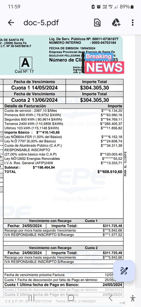 ledrozcarlos's tweet photo. Factura de luz, no me quejo del importe, pero no puede ser que el 30% sean impuestos https://t.co/MhmbMmNXgO