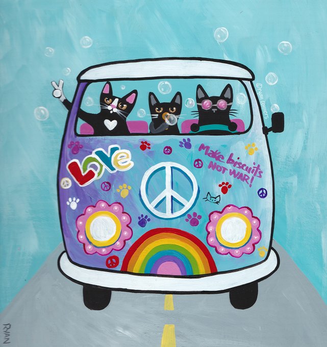 It's time for the #Purrs4Peace #PeaceBus SINGALONG!

🎵People get ready
There's a #Peacebus coming
You don't need no baggage
You just get on board
All you need is purrs
To hear the diesel humming
You don't need no ticket
To help spread the word
Purr Purr Purr 🎵